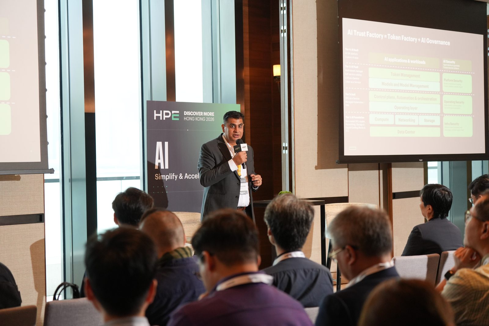 Prem Naraindas presenting to a full room at HPE Discover More Hong Kong 2026